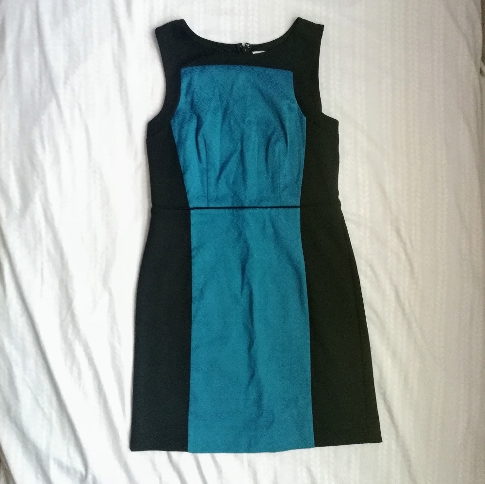 LOFT Black and Teal Dress
